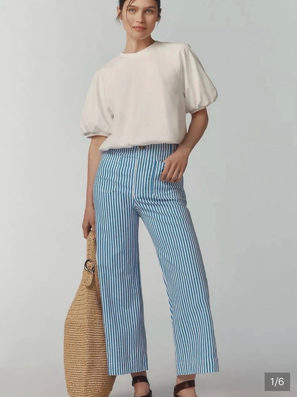 Maeve Collette Striped Blue & White Pants